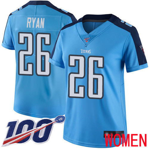 Tennessee Titans Limited Light Blue Women Logan Ryan Jersey NFL Football #26 100th Season Rush Vapor Untouchable->youth nfl jersey->Youth Jersey